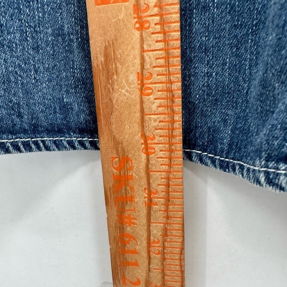 NY JEANS VINTAGE blue denim velvet detail womans oversized boho button top MED - Picture 8 of 10